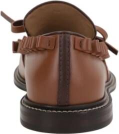 JW Anderson Bruin Leren Platte Schoenen met Strik Brown Dames