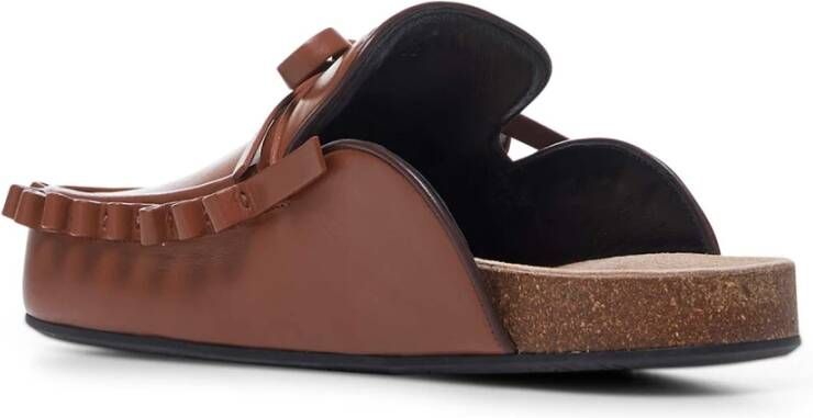 JW Anderson Bruine leren sandalen met strikdetail Brown Dames