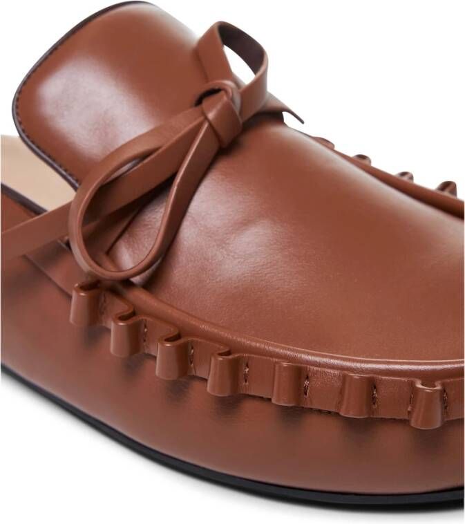 JW Anderson Bruine leren sandalen met strikdetail Brown Dames