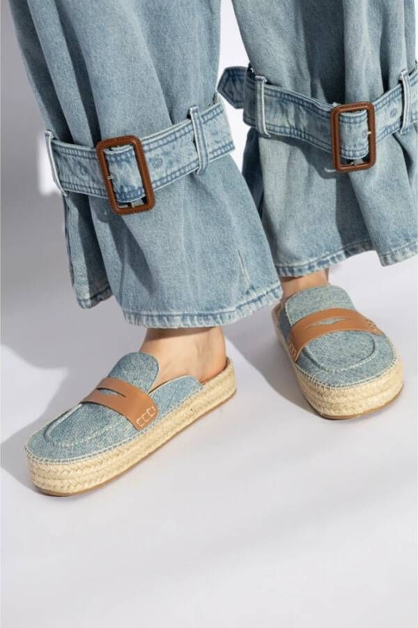 JW Anderson Denim Slides Blue Dames