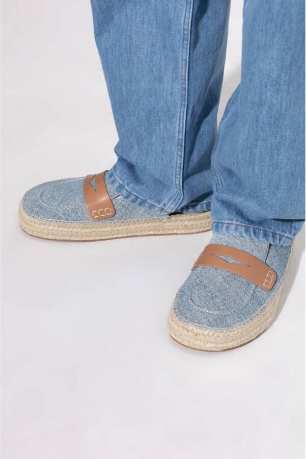 JW Anderson Denim Slides Blue Heren