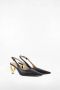 JW Anderson Goudkleurige Kettinghak Leren Sandalen Black Dames - Thumbnail 2