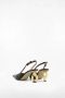 JW Anderson Goudkleurige Kettinghak Leren Sandalen Black Dames - Thumbnail 3