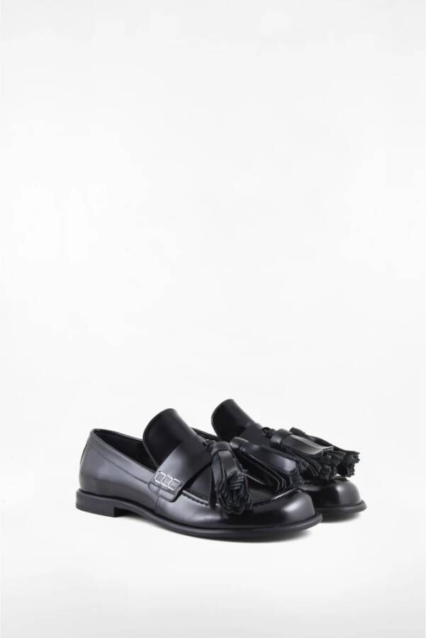 JW Anderson Kalfsleren Rubberen Loafers Black Dames