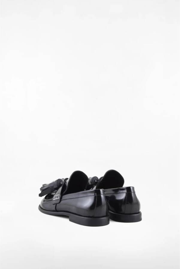 JW Anderson Kalfsleren Rubberen Loafers Black Dames