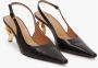 JW Anderson Ketting Hak Leren Slingback Sandalen Black Dames - Thumbnail 4