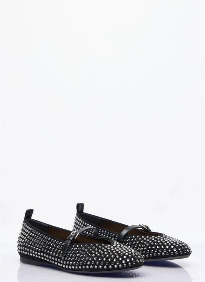 JW Anderson Kristalversierde Ballerina Flats Black Dames