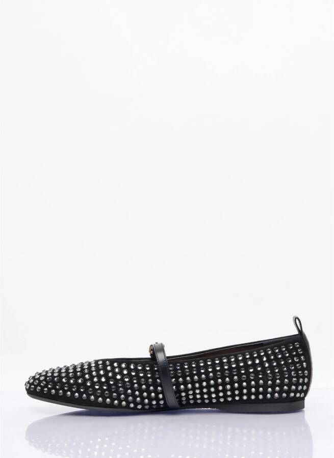 JW Anderson Kristalversierde Ballerina Flats Black Dames