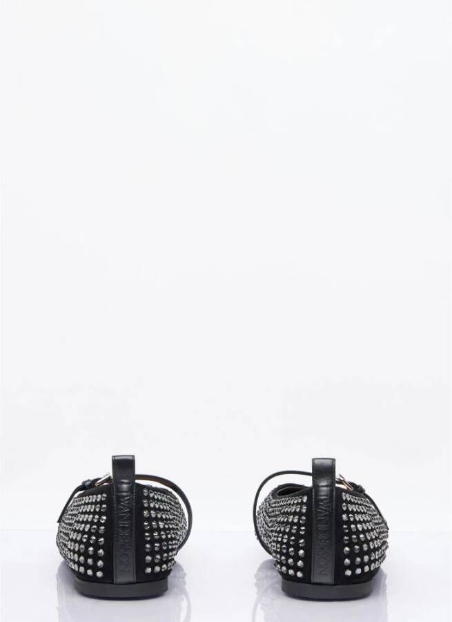 JW Anderson Kristalversierde Ballerina Flats Black Dames