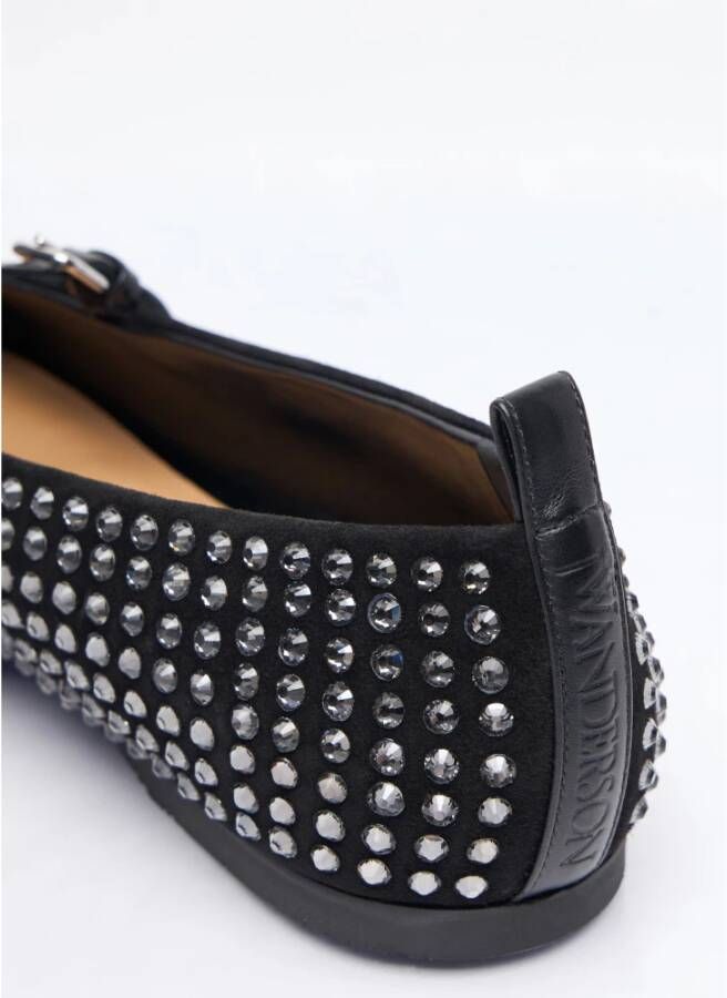 JW Anderson Kristalversierde Ballerina Flats Black Dames