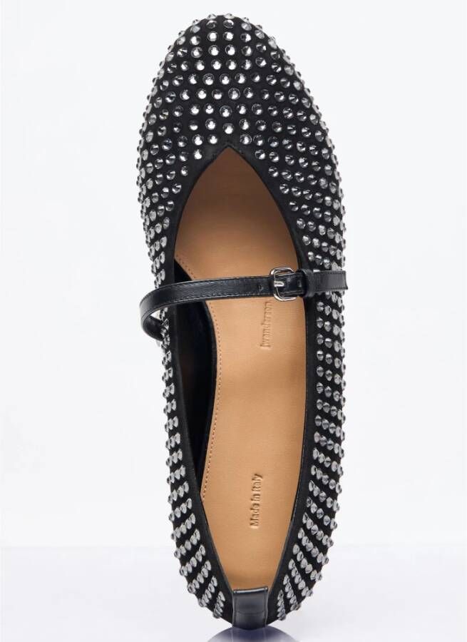 JW Anderson Kristalversierde Ballerina Flats Black Dames