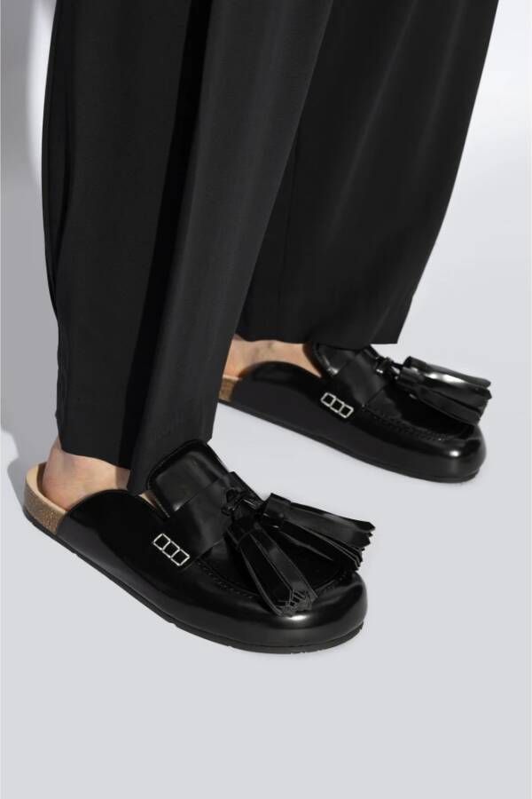 JW Anderson Leren pantoffels Black Dames