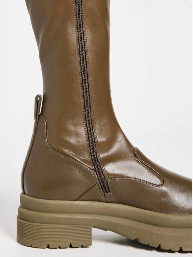 JW Anderson Militair Groene Kniehoge Laarzen Brown Dames