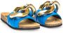 JW Anderson Platte leren sandalen met gouden hardware Blue Dames - Thumbnail 3