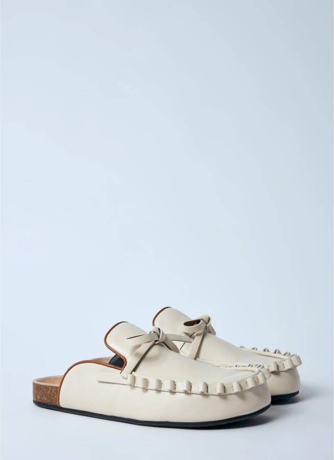 JW Anderson Ruffle Leren Muiltjes White Dames