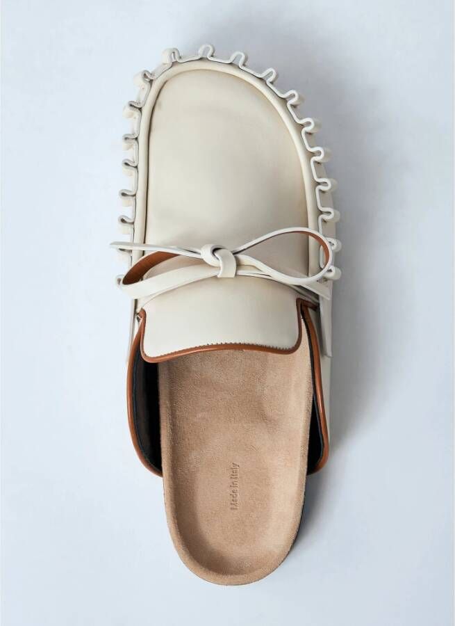 JW Anderson Ruffle Leren Muiltjes White Dames