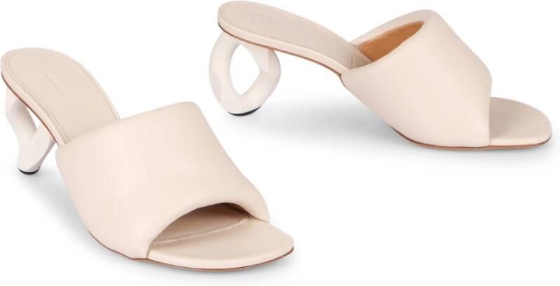 JW Anderson Sculptured Heel Leren Muiltjes White Dames