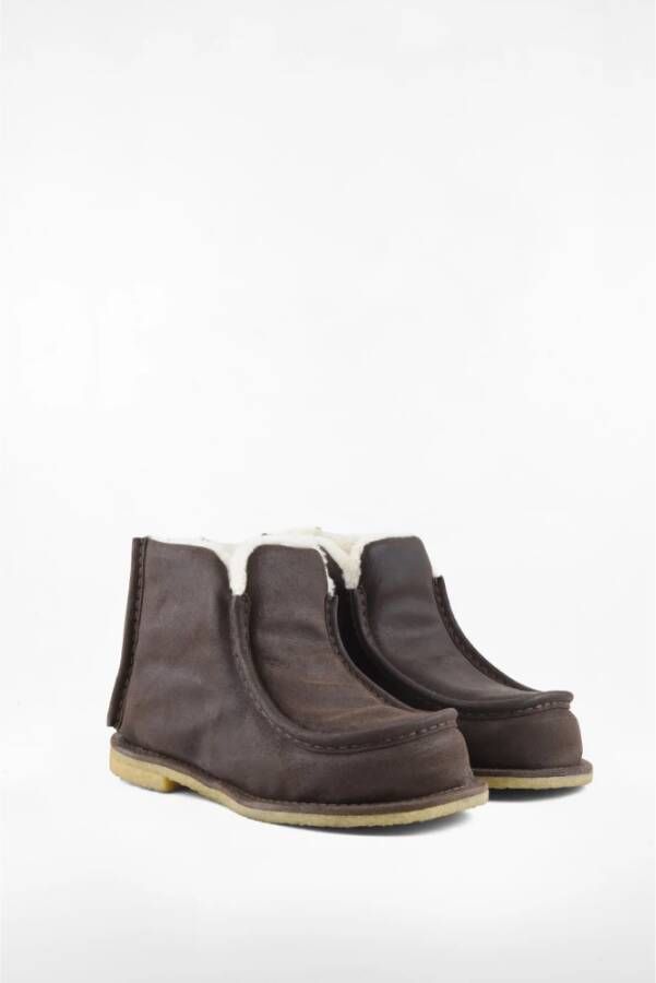 JW Anderson Suède Enkellaarzen Rubberen Zool Brown Dames