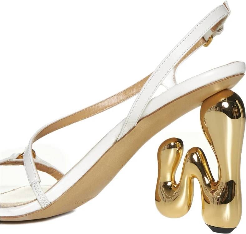 JW Anderson Witte Leren Vierkante Neus Sandalen Yellow Dames