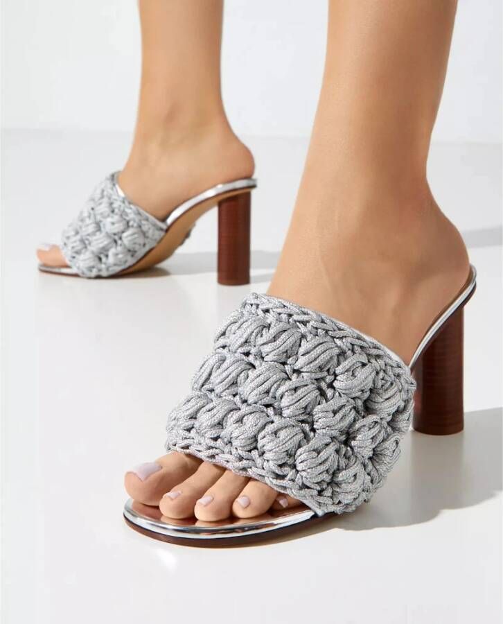 JW Anderson Zilveren Sandalen met Geweven Band Gray Dames