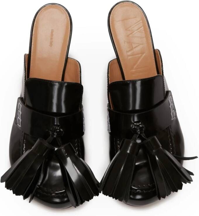 JW Anderson Zwarte Kwast Kitten Hak Muilezel Black Dames