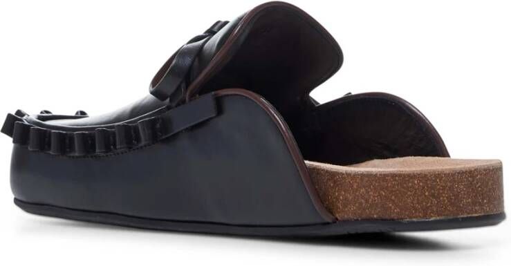 JW Anderson Zwarte leren sandalen met strikdetail Black Dames