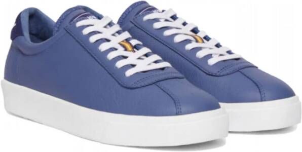 K-way Blauwe Leren Lage Tennis Sneakers Blue Heren