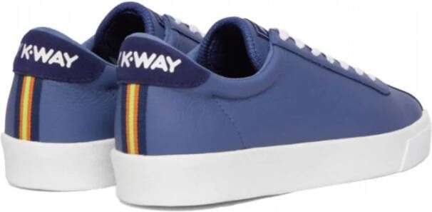 K-way Blauwe Leren Lage Tennis Sneakers Blue Heren