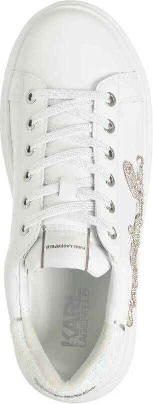 Karl Lagerfeld Effen Vetersluiting Sneakers White Dames