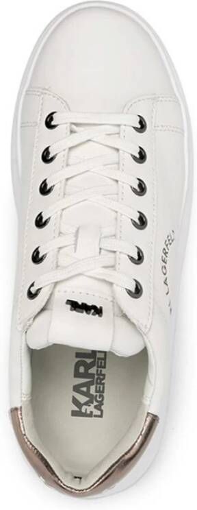 Karl Lagerfeld Geëmbosseerd Logo Leren Sneakers White Heren