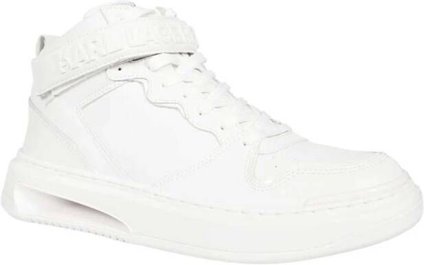 Karl Lagerfeld Geëmbosseerd Logo Leren Sneakers White Heren