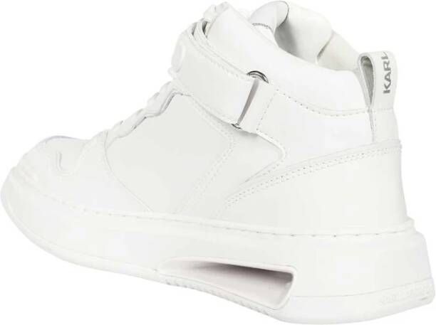 Karl Lagerfeld Geëmbosseerd Logo Leren Sneakers White Heren