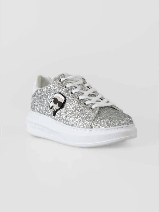 Karl Lagerfeld Glanzende Sneakers NFT K Ikonik Gray Dames