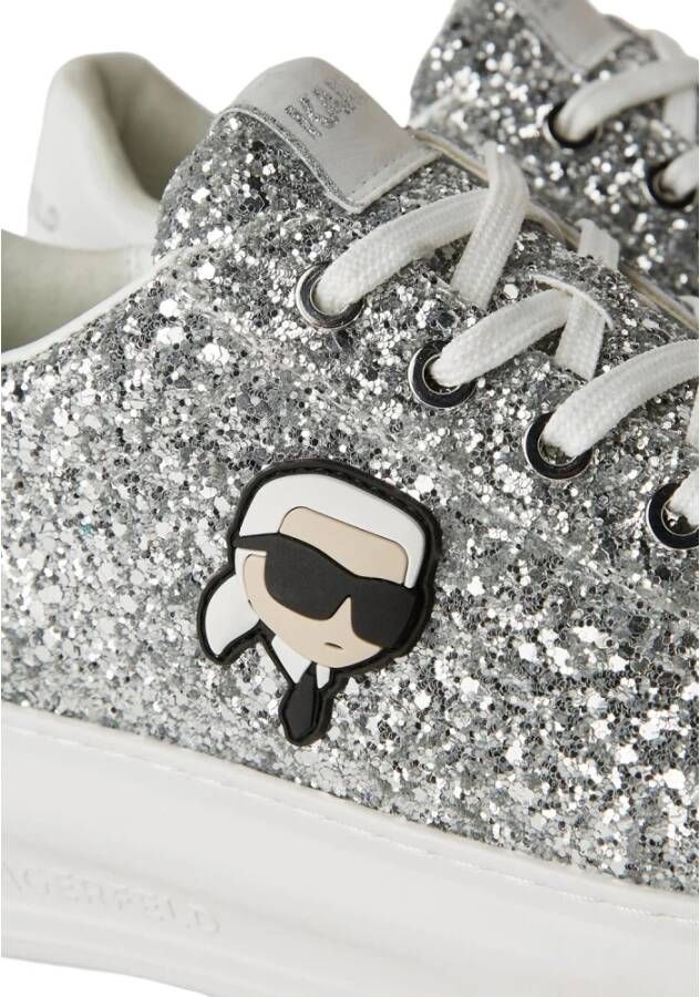 Karl Lagerfeld Glitter Sneakers Kapri Style Gray Dames