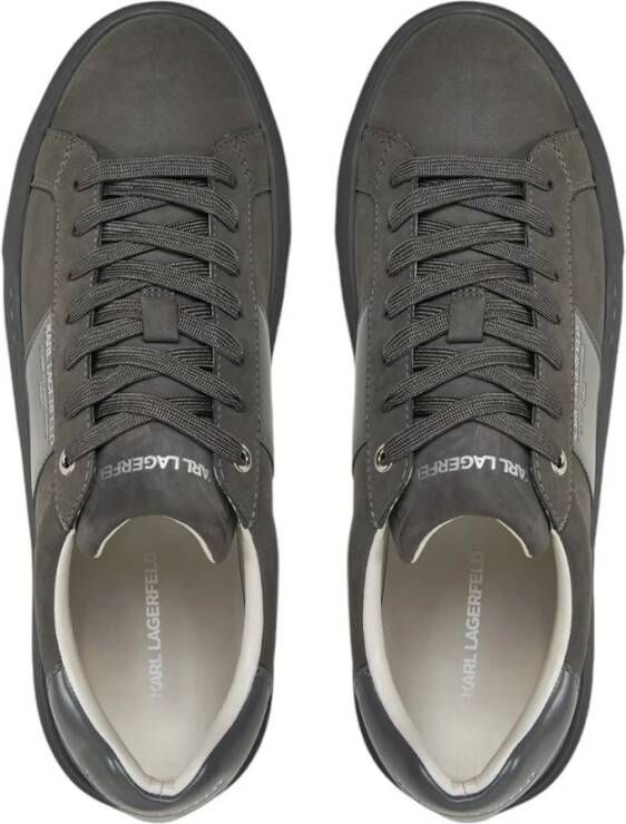 Karl Lagerfeld Grijze Leren Modieuze Sneakers Gray Heren