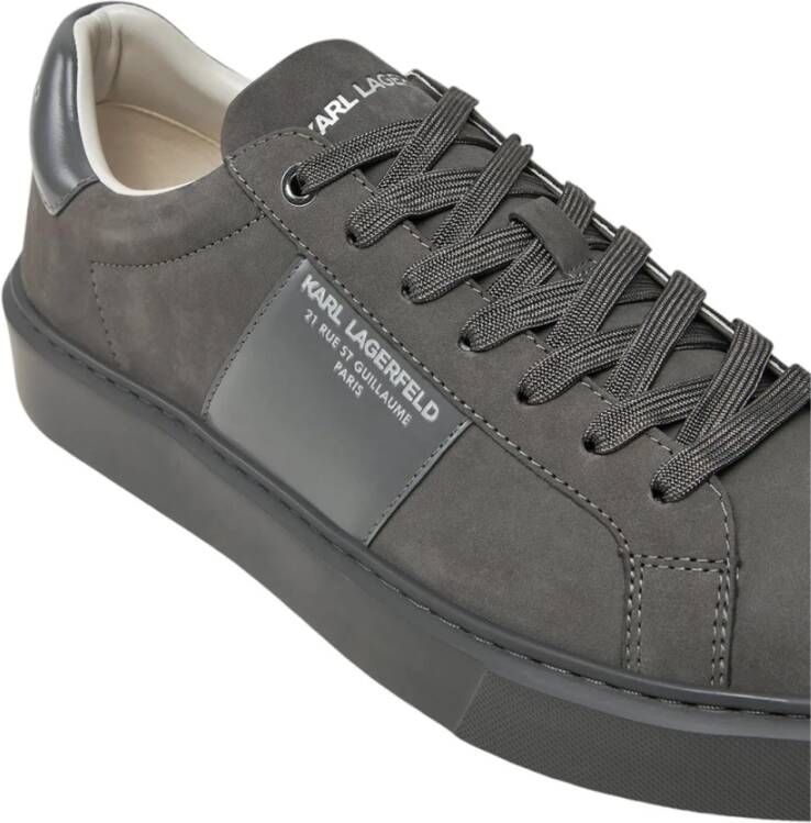 Karl Lagerfeld Grijze Leren Modieuze Sneakers Gray Heren