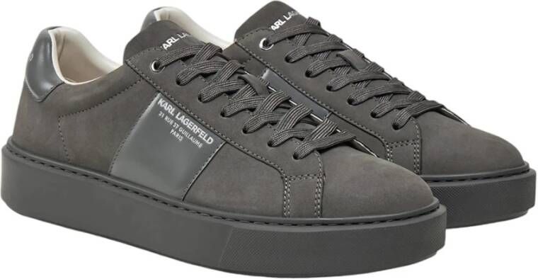 Karl Lagerfeld Grijze Leren Modieuze Sneakers Gray Heren