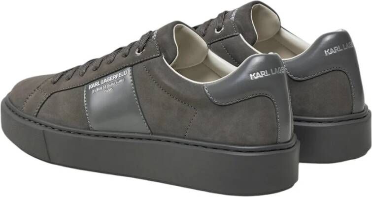 Karl Lagerfeld Grijze Leren Modieuze Sneakers Gray Heren