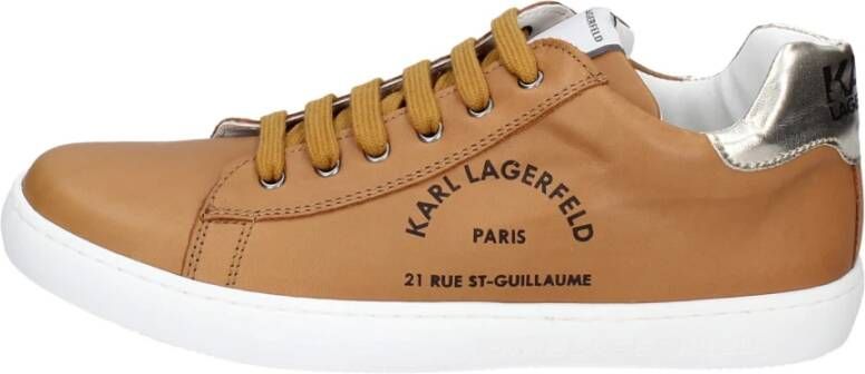 Karl Lagerfeld Leren Dames Sneakers Stijlvolle Schoenen Brown Dames