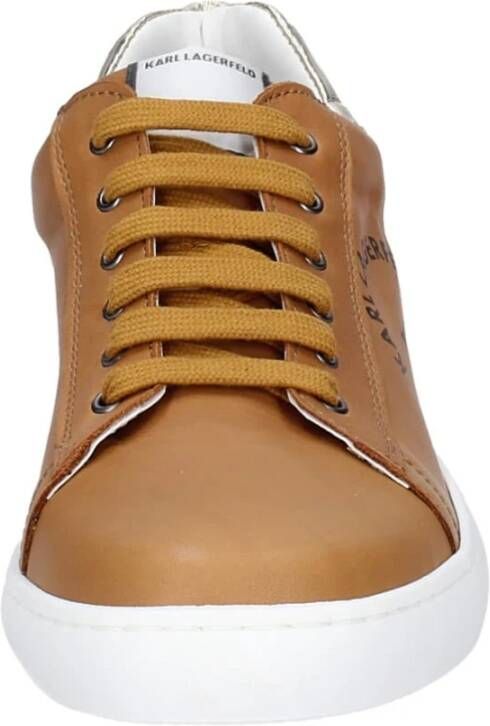 Karl Lagerfeld Leren Dames Sneakers Stijlvolle Schoenen Brown Dames