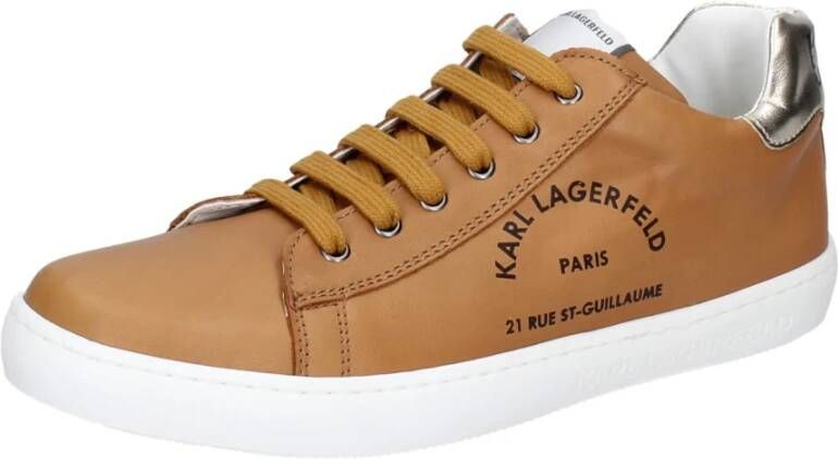 Karl Lagerfeld Leren Dames Sneakers Stijlvolle Schoenen Brown Dames