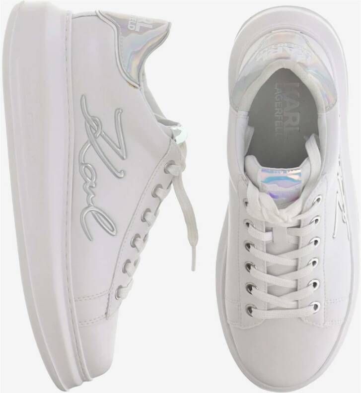 Karl Lagerfeld Leren Veterschoenen Wit Logo White Dames