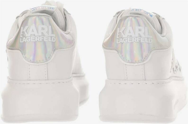 Karl Lagerfeld Leren Veterschoenen Wit Logo White Dames