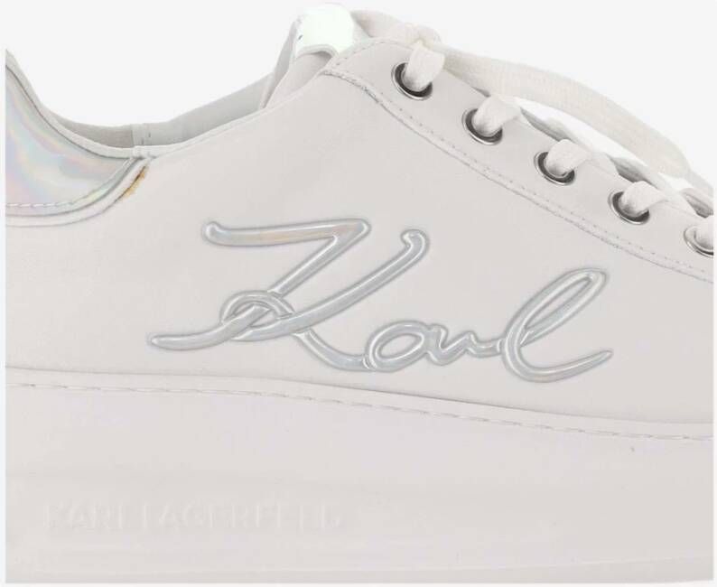 Karl Lagerfeld Leren Veterschoenen Wit Logo White Dames