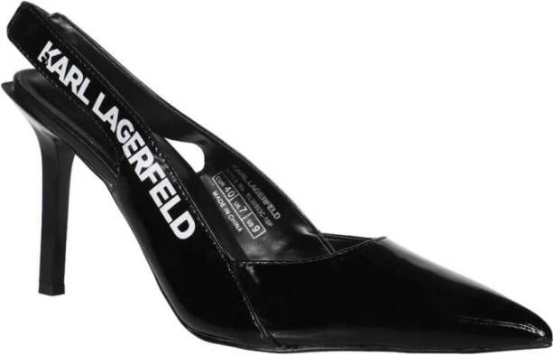 Karl Lagerfeld Logo Print Slingback Pumps Black Dames