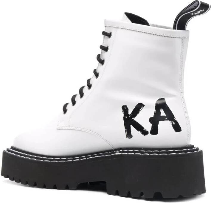 Karl Lagerfeld Patrol II borstel logo booties White Dames