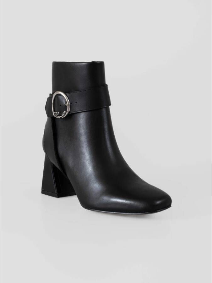 Karl Lagerfeld Ring Gesp Leren Laarzen Black Dames