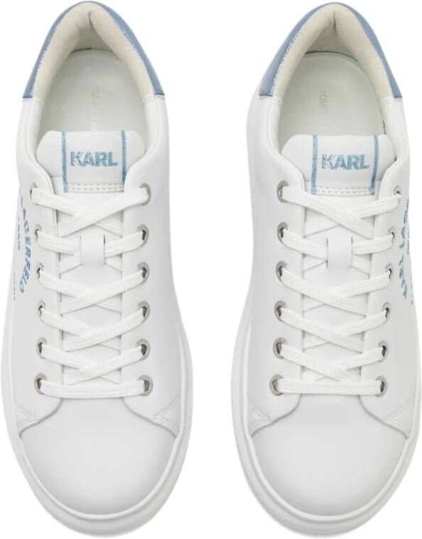 Karl Lagerfeld Sneakers kapri kl62539f witte tekst lthr White Dames