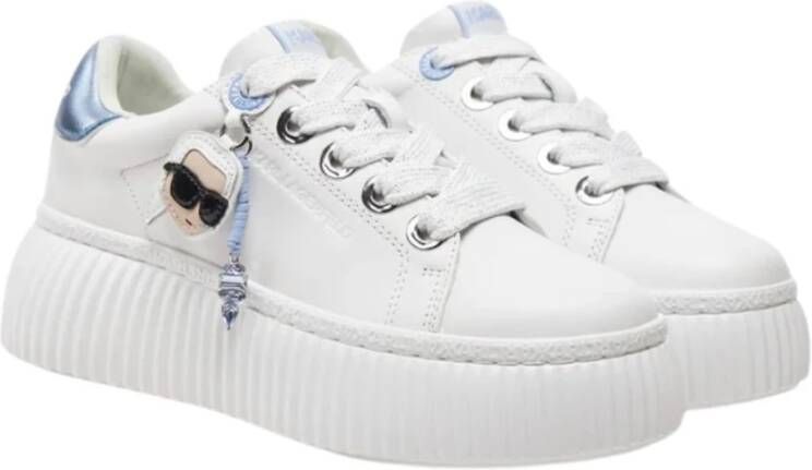 Karl Lagerfeld Sneakers kreeper lo nft twin pendant kl42376t wit lthr White Dames