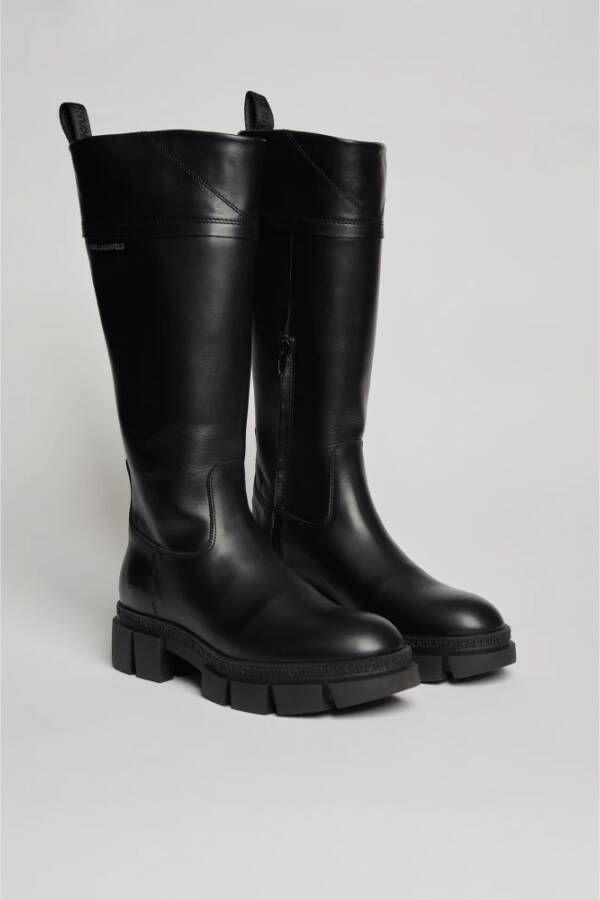 Karl Lagerfeld Stijlvolle Aria Riding Boot Hi Black Dames